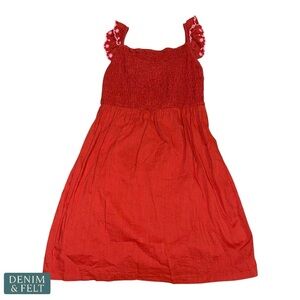 Old Navy Red Smocked Ruffle Strap Dress Girls Size 6-7 Summer Outfit